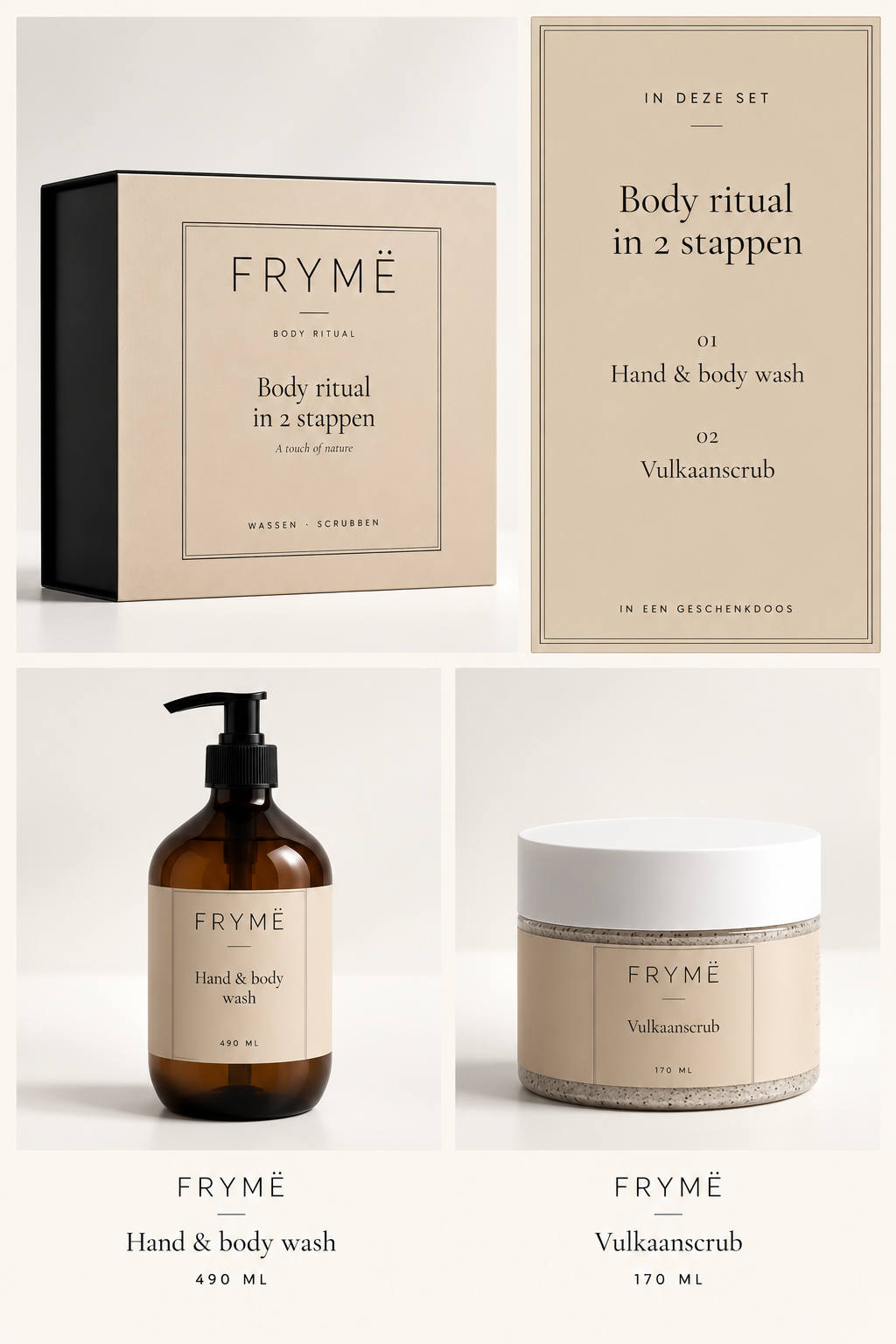 Overzicht van de producten in de set Body ritual in 2 stappen